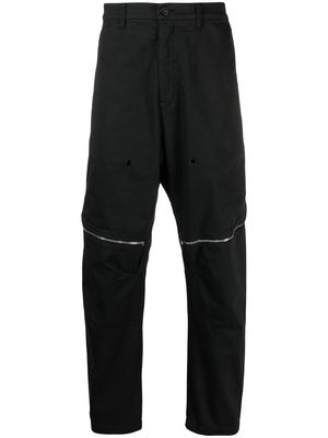 Stone Island Shadow Project vent zipped tapered trousers - Black