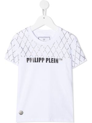 Philipp Plein Junior rhinestone-embellished short sleeved T-shirt - White