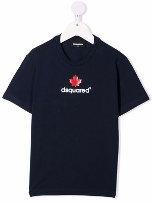Dsquared2 Kids maple leaf logo T-shirt - Blue