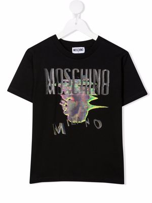 Moschino Kids front logo-print T-shirt - Black