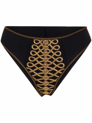Marlies Dekkers embroidered high-rise bottoms - Black