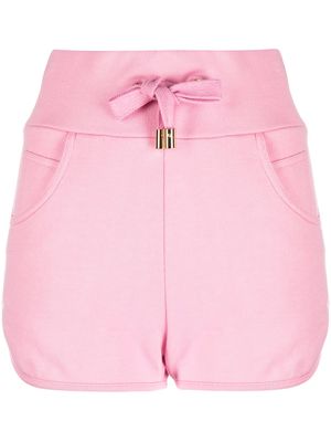 Balmain embossed-logo shorts - Pink
