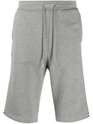 Thom Browne loopback cotton stripe sweat shorts - Grey