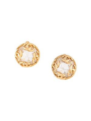Chanel Pre-Owned 1995 CC logo clip-on earrings - Gold