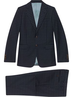 Gucci logo-print two-piece suit - Blue