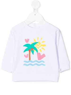 Stella McCartney Kids palm tree-print sweatshirt - White