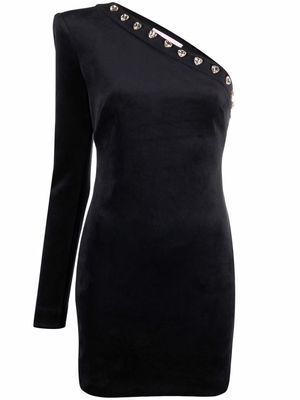 Chiara Ferragni one-shoulder crystal-embellished dress - Black
