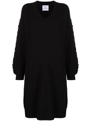 Barrie textured sleeeve cashmere dress - Black