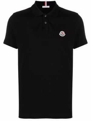 Moncler logo-patch polo shirt - Black