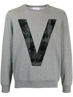 Ports V logo-appliqué sweater - Grey