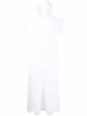 Salvatore Ferragamo halter neck knitted dress - White