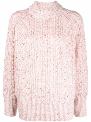 BOSS cable-knit speckled jumper - Pink