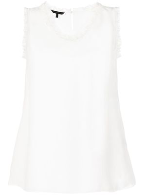 SHIATZY CHEN bead-embellished silk sleeveless blouse - White