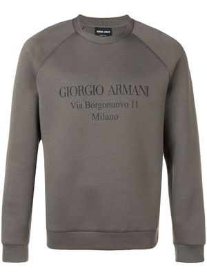 Giorgio Armani logo print sweatshirt - Grey