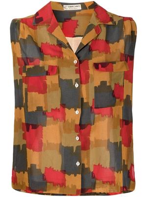 A.N.G.E.L.O. Vintage Cult 1970s abstract-print sleeveless shirt - Brown