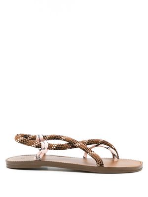 Osklen Cross rope flat sandals - Brown