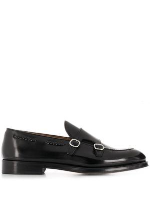 Doucal's polished monk shoes - Black