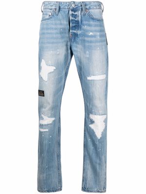 Evisu slim-fit ripped jeans - Blue