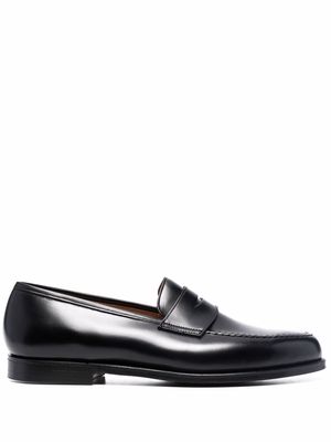 Crockett & Jones almond-toe leather loafers - Black