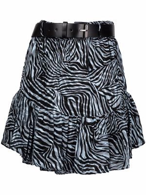 Michael Michael Kors belted zebra print skirt - Blue