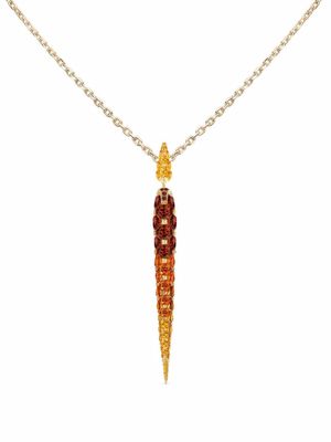 Boghossian 18kt yellow gold Merveilles icicle garnet degrade pendant necklace - Multicolour
