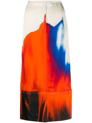 colville watercolor straight skirt - Neutrals