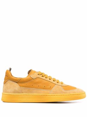 Officine Creative two-tone suede sneakers - Yellow