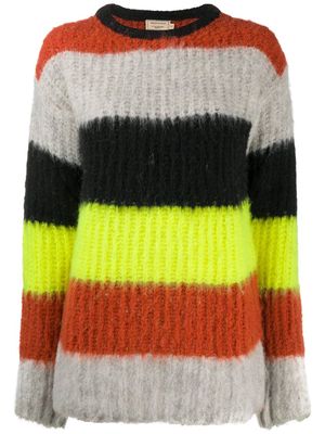 Maison Kitsuné textured stripe knit jumper - Yellow