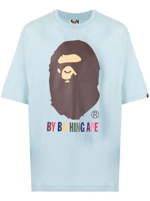 A BATHING APE® logo-print cotton T-shirt - Blue
