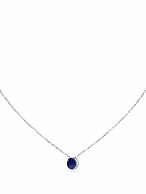 David Morris 18kt white gold lapis lazuli and diamond necklace - Silver