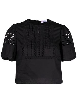 RED Valentino broderie anglaise cotton blouse - Black