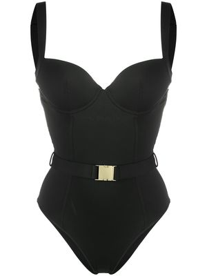 Noire Swimwear Iconic belted push-up swimsuit - Black