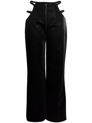 Kalmanovich cut-out wide-leg trousers - Black