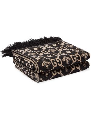 Gucci GG pattern throw blanket - Black