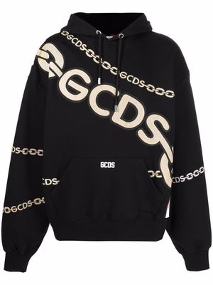Gcds chain-link logo-print hoodie - Black
