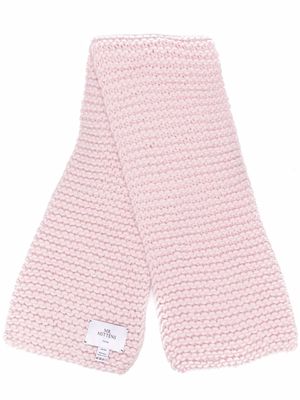I Love Mr Mittens logo-patch knit scarf - Pink