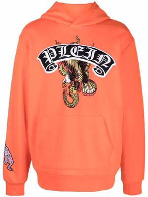 Philipp Plein embroidered logo hoodie - Orange