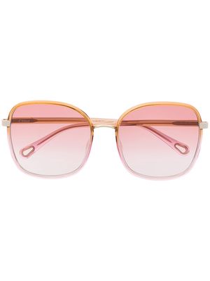 Chloé Eyewear Franky oversized square-frame sunglasses - Yellow