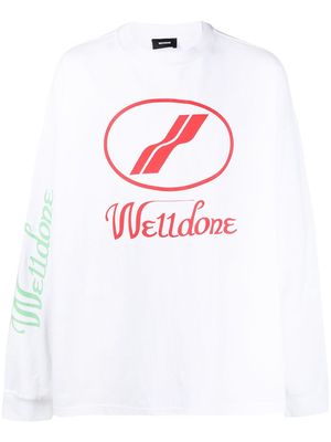 We11done logo print long-sleeved T-shirt - White