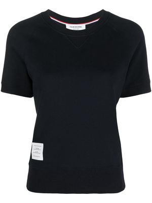 Thom Browne logo patch short-sleeve sweatshirt - Blue