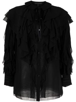 SHIATZY CHEN Ruffle Embellished silk blouse - Black