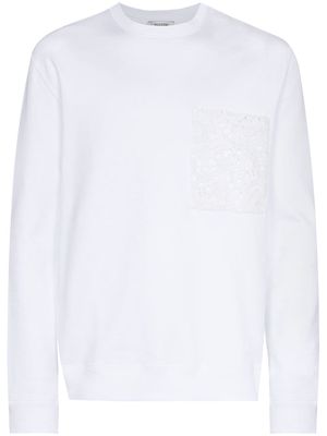 Valentino lace pocket sweatshirt - White