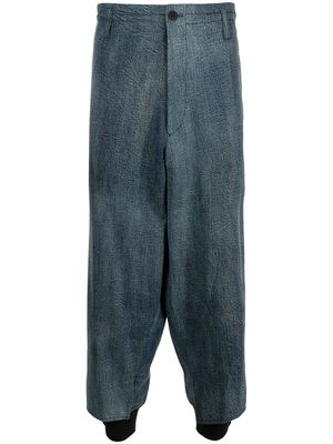 Yohji Yamamoto wide-leg denim trousers - Blue
