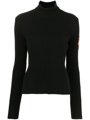 Chanel Pre-Owned 1996 emblem patch high-neck jumper - Black