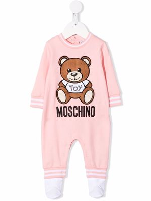 Moschino Kids Toy Bear print pajama - Pink