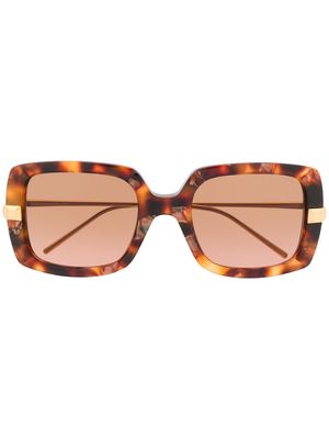 Boucheron Eyewear tortoiseshell square tinted sunglasses - Brown