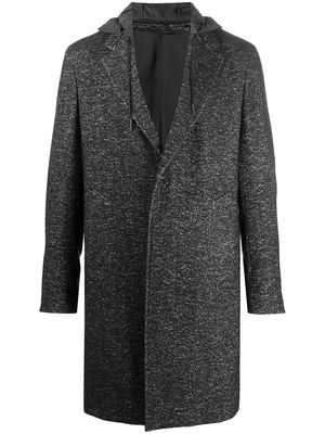 Ermenegildo Zegna single-breasted mottled wool coat - Black