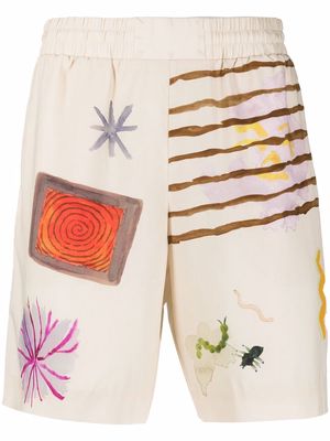 MCQ painterly-print shorts - Neutrals
