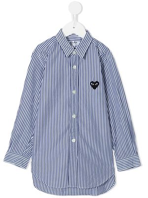 Comme Des Garçons Play Kids striped cotton shirt - Blue