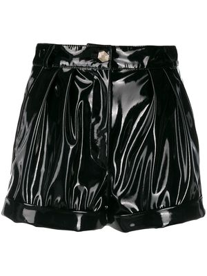 Philipp Plein coated high-wasted shorts - Black